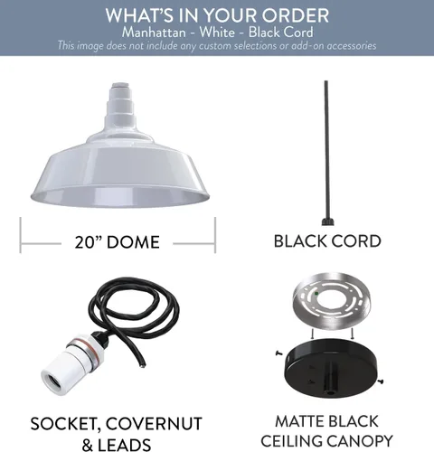 Vista 87 de Steel Lighting Co. Manhattan Warehouse Light Colgante montado en el techo Cúpula de 20 pulgadas vástago de 12 pulgadas Luz de granero