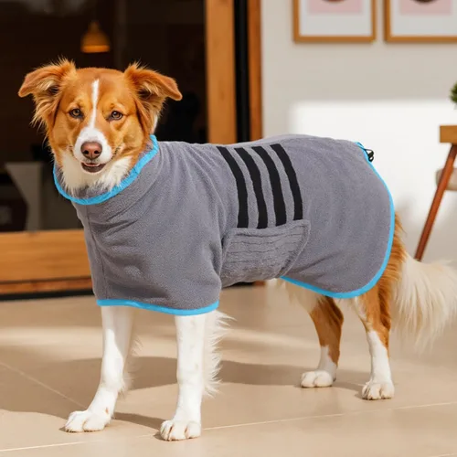 Vista 8 de Bata de Baño de Microfibra para Perro Toalla Envolvente para Perro Abrigo de Secado Súper Absorbente Bata de Baño para Cachorro, Perros Medianos