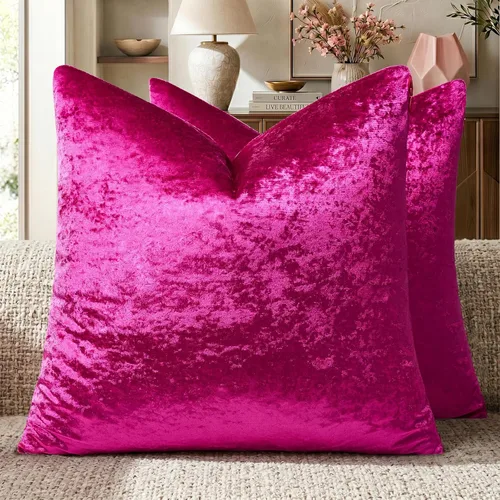 Vista 154 de GIGIZAZA Juego de 2 fundas de almohada doradas de terciopelo de 20 x 20 pulgadas para sofá Almohadas para sofá, tela texturizada suave de 9.88
