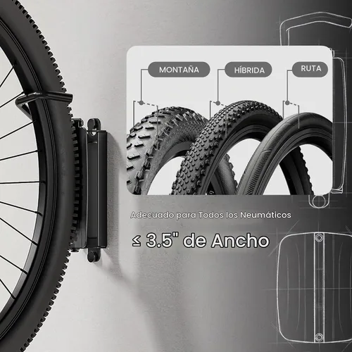 Vista 5 de PEGZONE 2 paquetes de ganchos para bicicletas para garaje, soporte de pared giratorio resistente, sostiene 77 libras, soporte ajustable