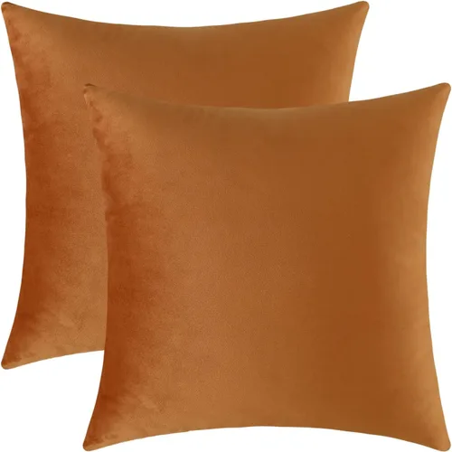 Vista 54 de Jeneoo Juego de 2 fundas decorativas para cojines de terciopelo suave y cómodo, funda sólida para cojín de sofá, decoración