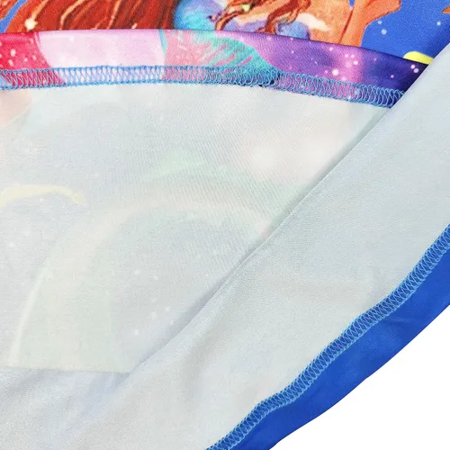 Vista 5 de PUNICS Vestido de sirena para niñas pequeñas, disfraz de película de dibujos animados 2023, manga con volantes, traje de verano, regalo