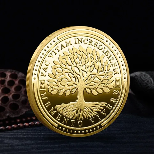 Vista 2 de Reflexiones estoicas: Monedas Memento Mori y Memento Vivere - Abraza la esencia de la vida con recordatorios reflexivos