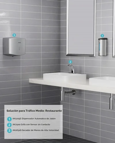 Vista 8 de AIKE Dispensador de jabón automático clásico,25 oz para comercial,AK1205E Acero inoxidable cepillado