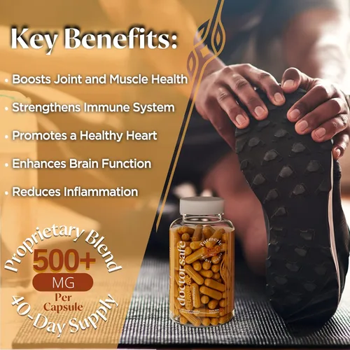 Vista 4 de Curcumina de cúrcuma con 95% de curcuminoides y pimienta negra BioPerine 1500 mg Suplemento de apoyo para las articulaciones Sin gluten sin