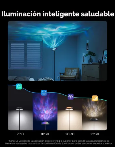 Vista 6 de Govee Uplighter Floor Lamp with Nebula Effect, RGBIC Projector, Floor Lamp for Living Room, Compatible with SmartThings, Alexa and Matter, Corner