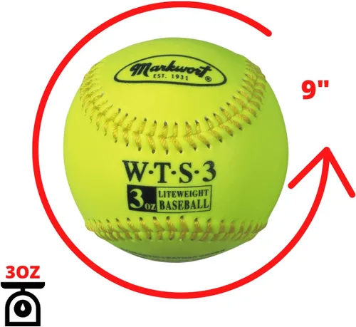 Vista 2 de Markwort Béisbol sintético con peso de 9 pulgadas