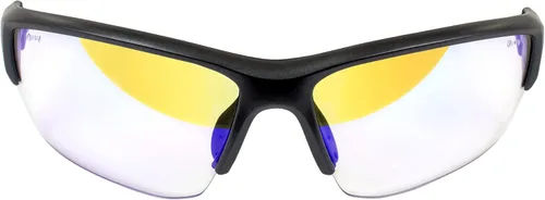 Vista 2 de Global Vision Hercules 7 24 - Gafas de sol fotocromáticas de seguridad para motocicleta, montura negra, lente de espejo azul, certificado ANSI Z87.1