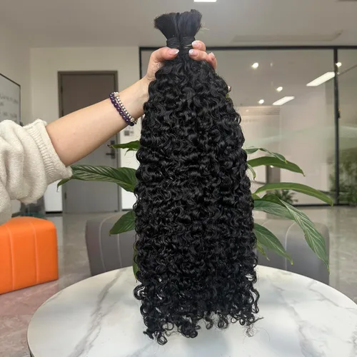Vista 27 de Paquetes de cabello humano rizado birmano, paquetes de cabello virgen sin procesar, extensiones de cabello humano 16A, cabello humano rizado negro