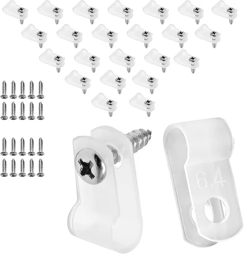 Vista 8 de 120 abrazaderas de cable tipo R de 1/2 pulgada, clips de cable de alambre de nailon con tornillos M4, clips de sujeción de cable de montaje