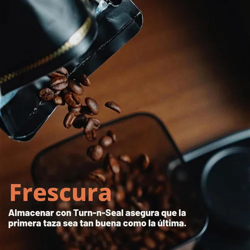 Vista 6 de Turn-N-Seal - Recipiente de café al vacío, no necesita bomba, 0.6 cuartos Recipiente hermético de almacenamiento de granos y granos con placa