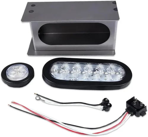 Vista 6 de G-PLUS Kit de caja de acero para remolque LED, compatible con remolque/camión con luz trasera ovalada de 6 pulgadas y lámpara de marcador de 2