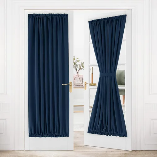 Vista 46 de DWCN Cortinas para Puertas Francesas – Cortinas opacas térmicas con bolsillo para barra para puertas con ventana de cristal, puertas de cocina