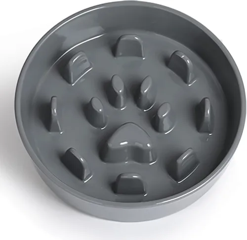 Vista 6 de Ceramic Fun - Cuenco de alimentación lenta de porcelana, cuenco de comedero lento para perros medianos (negro)