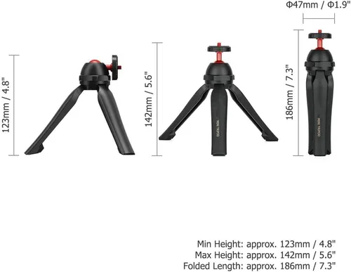 Vista 5 de Mini trípode para cámara, trípode de mesa de video de mano con cabezal de bola de 360° para Sony ZV-1 RX100VII RX100 VI RX100V A7C A6100 A6300 A6400