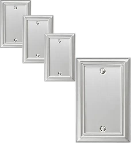 Vista 14 de OKAWYC Adler - Placa de pared de metal para interruptor de luz de palanca/decorador, paquete de 2 unidades, níquel cepillado, 2 Gang