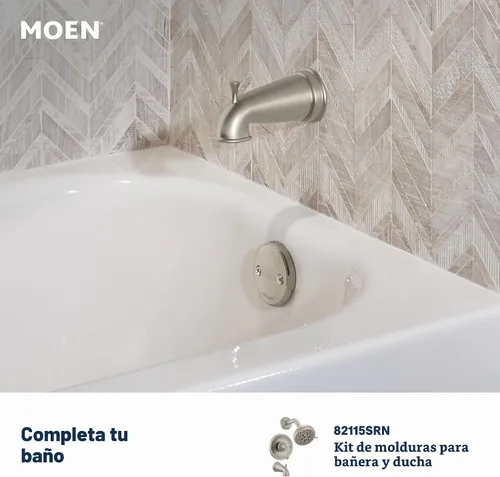 Vista 7 de Moen Idora – Grifo de lavabo de baño con dos asas, centrado, de níquel cepillado resistente a las manchas, con montaje de desagüe, 84115SRN