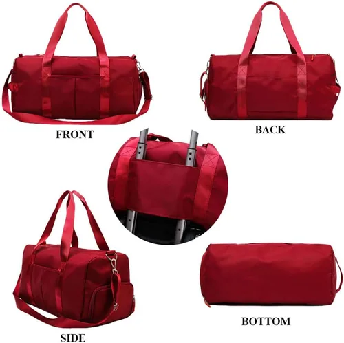 Vista 3 de KARRESLY Bolsa de gimnasio de deportes de viaje para mujeres u hombres con bolsillo húmedo y compartimento para zapatos para entrenamiento