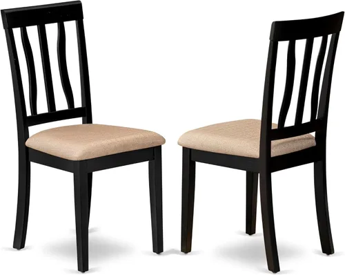 Vista 4 de East West Furniture AVAT5-BLK-C - Juego de mesa de comedor de 5 piezas para 4 personas, incluye una mesa de cocina ovalada con hojas de mariposa y 4