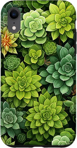Vista 25 de Succulent Plant Botanical Green Floral Pattern Flower Cactus Case for iPhone 17