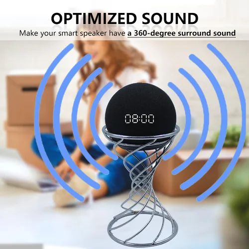 Vista 5 de Dutiplus Soporte decorativo de mesa para altavoz inteligente para Echo Dot 5ª/4ª/3ª/2ª generación, Echo 4nd/3ª/2ª generación, Echo Glow, Apple Cromo