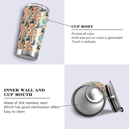 Vista 2 de Color Oil Painting Sense Dancer Stainless Steel travel coffee cup with Straw Lid 20oz coffee mug for coffee portable insulated tumbler with lid