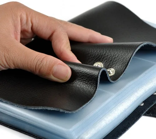 Vista 5 de boshiho Leather Credit Card Holder Business Card Case Book Style 90 Count Name ID Card Holder Book