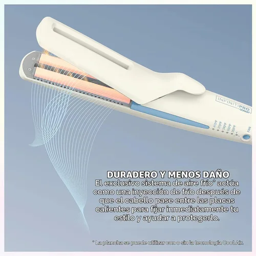 Vista 4 de INFINITIPRO BY Conair QuadAir - Plancha plana para alisar el cabello, control de daños con alisado de una sola pasada, Quad Power es cuatro placas