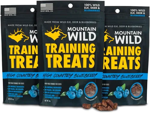 Vista 9 de High Country Wild Blueberry Elk & Venison - Golosinas de entrenamiento para perros y cachorros - Snacks naturales sin granos para cachorros y perros