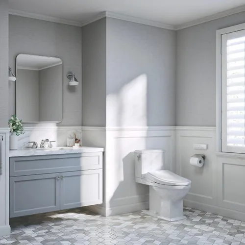 Vista 6 de TOTO® WASHLET®+ S7 - Asiento electrónico de inodoro con bidé con limpieza de varilla EWATER+® y taza clásica, alargado, color blanco algodón