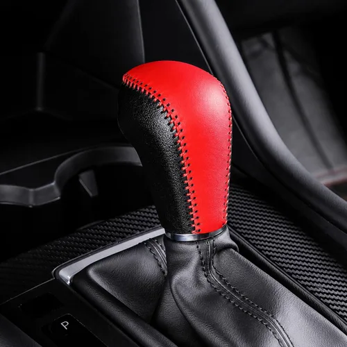 Vista 31 de Great-luck Funda Protectora de Perilla de Palanca de Cambios Automática de Cuero Genuino con Moldura, Accesorios Interiores Personalizados