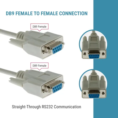 Vista 4 de DB9 - Cable serie hembra a hembra, 6 pies, garantía de por vida