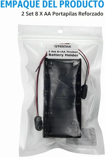 Vista 5 de 2 soportes para 8 pilas AA con clip de batería tipo I cableado y conector a presión estándar Características I Tipo Clip de batería con cable