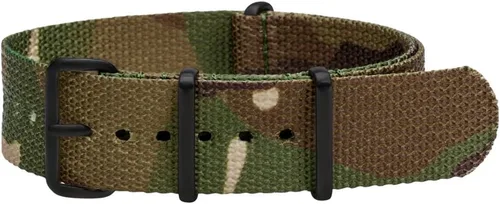 Vista 11 de Clockwork Synergy Premium Nylon Ballistic Watch Correas Correas PVD Negro Hardware Bandera estadounidense