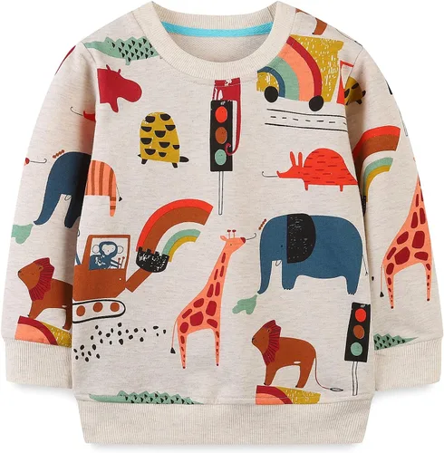 Vista 123 de Bumeex Sudaderas con cuello redondo para niños de 2 a 7 años