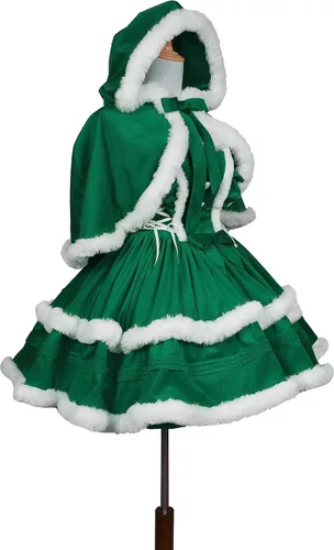 Vista 2 de ZZEQYG Vestidos de Navidad para mujer, color sólido, a la moda, cálido, vestido halter con capa