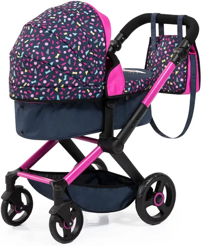 Vista 4 de Bayer Pram Xeo Doll Stroller, 20 Inches Carriage & Jogger Pushchair, Navy