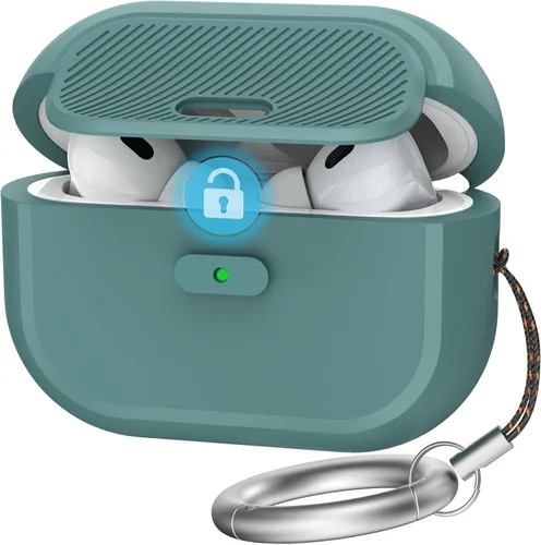 Vista 15 de TRONWIN Funda para AirPods Pro 2, [con bloqueo] Funda para AirPods Pro de una pieza (2ª/1ª generación), funda protectora completa de silicona suave