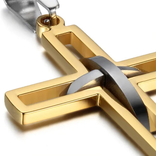 Vista 21 de OIDEA Cross Pendant Necklace for Men Women: High Polish Hollow Openwork Stainless Steel Cross Chain Mens Jewelry Gifts