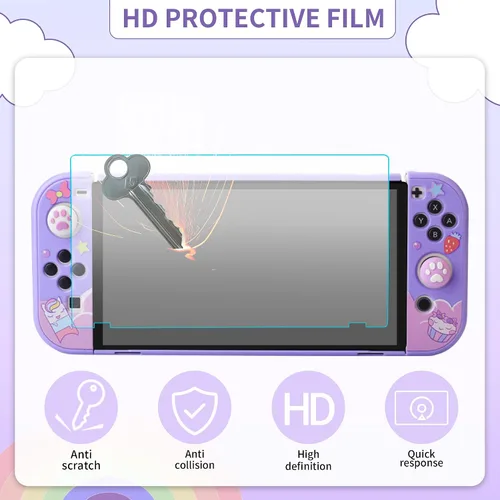 Vista 4 de Carrying Case for Nintendo Switch OLED Model, Portable Switch Travel Case Storage with 10 Games Card Cartridges, Hard Protective Shell Accessories