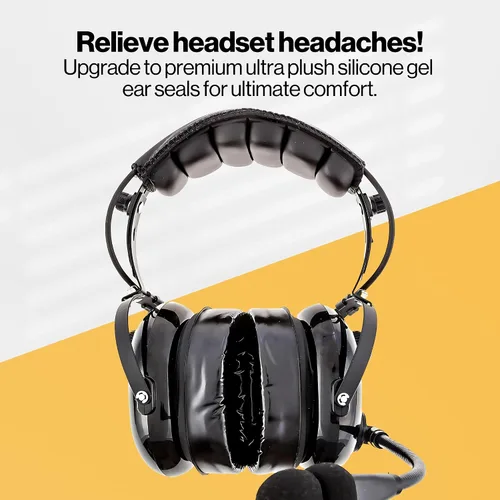 Vista 5 de KORE AVIATION Reemplazo de sello de oreja de gel de silicona ultra afelpado para auriculares de aviación, carreras, estilo de seguridad