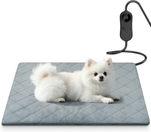 Vista 12 de Cama térmica para gatos para mascotas, gatos, perros, almohadilla Temperatura ajustable, 6 niveles de calor y 6 modos de temporizador, cable