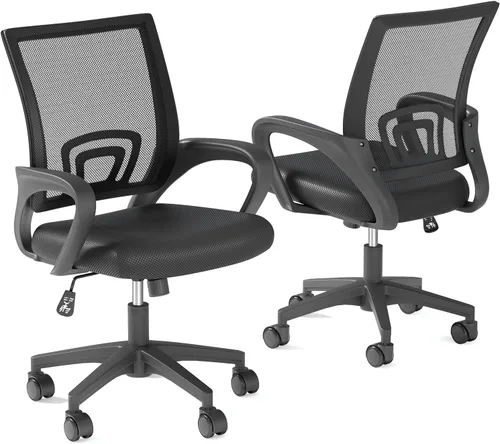 Vista 17 de OS MOTOR Silla de oficina en casa, silla de escritorio ergonómica de malla Negro