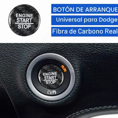 Vista 2 de Compatible con Charger Challenger Cubierta del Botón de Arranque y Parada del Motor Sin Llave Un Clic Botón de Arranque por Empuje Pegatina