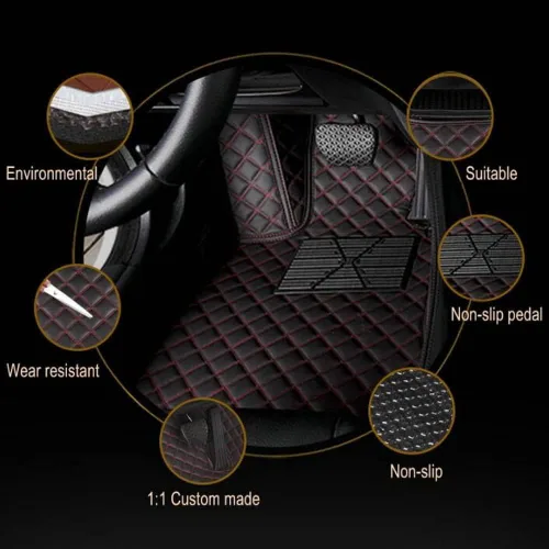 Vista 5 de Tapete para Auto Adecuado para el 99% de Sedanes, Coches Deportivos, Tapetes de Coche Personalizados de Lujo para SUV, Mujeres, Tapetes Automotrices