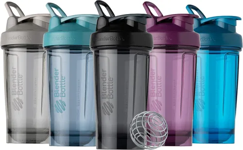 Vista 6 de BlenderBottle - Botella agitadora Pro Series perfecta para batidos de proteínas y preentrenamiento, 24 onzas, color azul océano