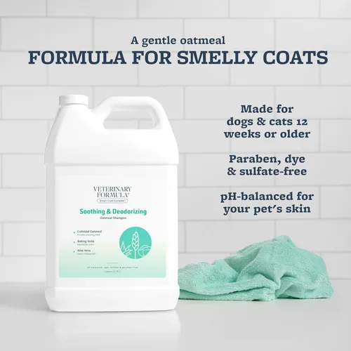 Vista 30 de Veterinary Formula Smart Coat Complex - Champú de avena calmante y desodorizante para perros, 17 onzas líquidas, bicarbonato de sodio elimina