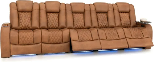 Vista 93 de Seatcraft Asiento de cine en casa Diamante Marrón Reclinable Individual