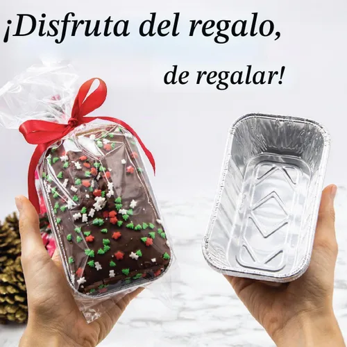 Vista 5 de Paquete de 35 mini moldes para pan de papel de aluminio de 1 libra, moldes de pan de aluminio para hornear, perfectos para hornear panes, pasteles