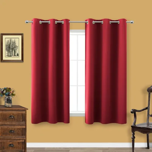 Vista 175 de KOUFALL Cortinas de Baño Aqua para Ventana, Juego de 2 Paneles Decoración Costera Cortinas Cortas Opacas para Ventana Pequeña de Cocina Puerta